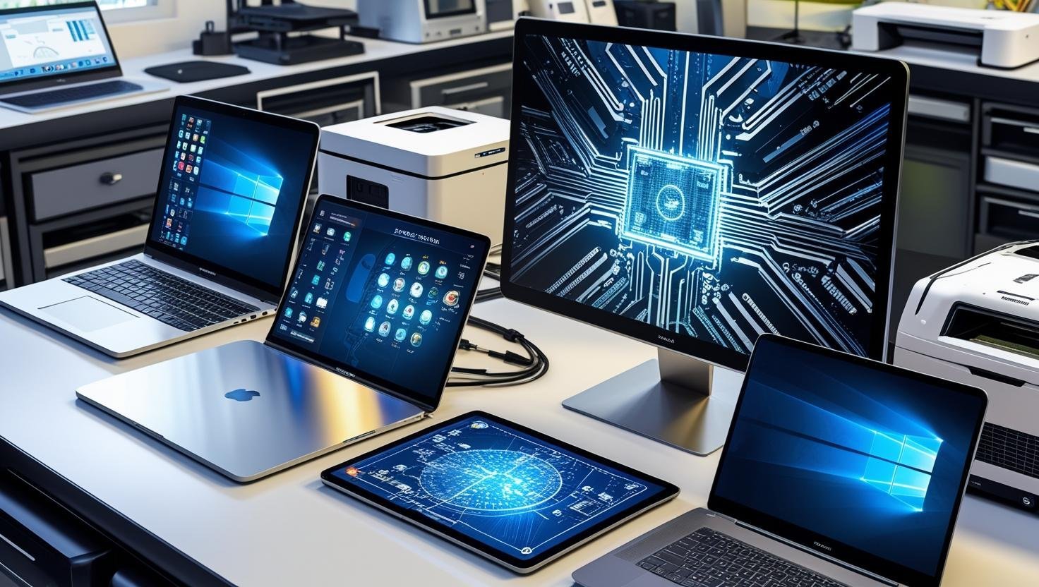 please create imges with of laptops mobile tablets led lcd smart tv monitors printers projector hard disk data recovery as we do repair all on motherboard chip level.jpg